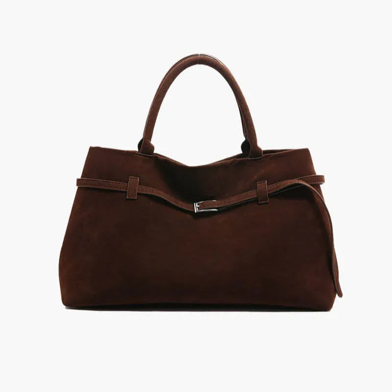 Brown handbag on a white background